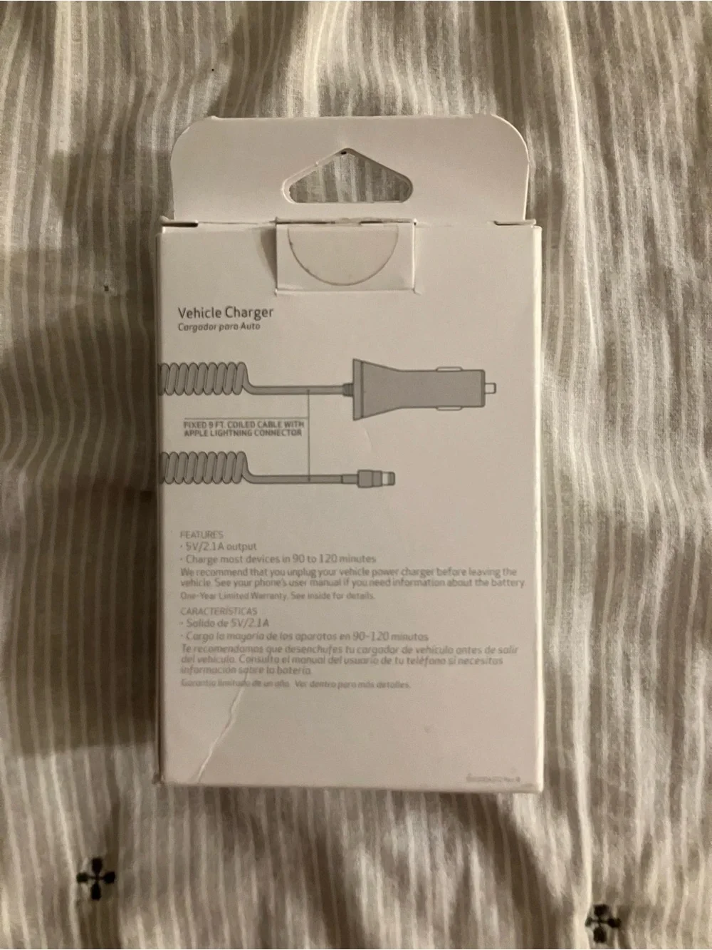 Verizon Black Vehicle Car Charger with 9 ft Coiled Cable